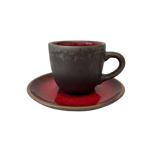 Ceașcă Bel 200 ml cu farfurioară 15 cm Still Cristall rubin | KERA CERAMIKA 2.3.1.RUBIN