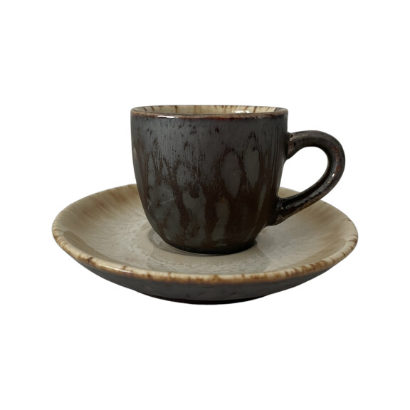 Ceașcă Bel 100 ml cu farfurioară 11 cm Still Cristall dolomit | KERA CERAMIKA 2.3.3.DOLOMIT