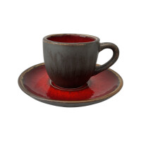 Ceașcă Bel 100 ml cu farfurioară 11 cm Still Cristall rubin | KERA CERAMIKA 2.3.3.RUBIN