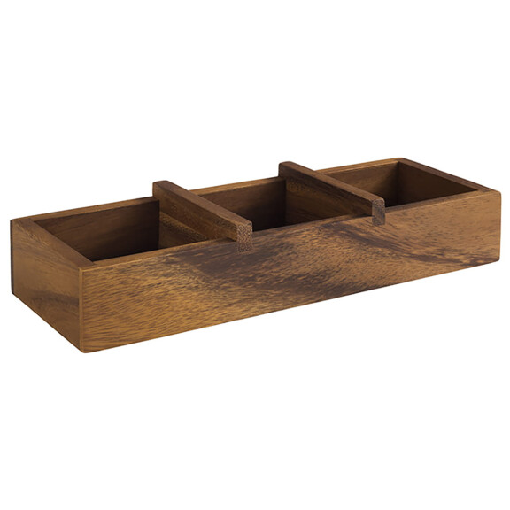 Cutie din lemn Table, acacia, 3 compartimente 23,5x8,5x4,5 cm | APS 11727