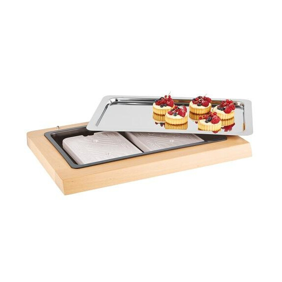 Vitrină bufet cu element de răcire, fără capac TOP FRESH GN 1/1, culoare maro deschis, 60x41x5 cm | APS 11540