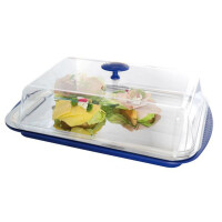 Tavă cu inserție de răcire și capac, albastră 43x29x14 cm | APS 9090