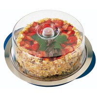 Tavă rotundă cu element de răcire și capac, albastră 35x15 cm | APS 9093