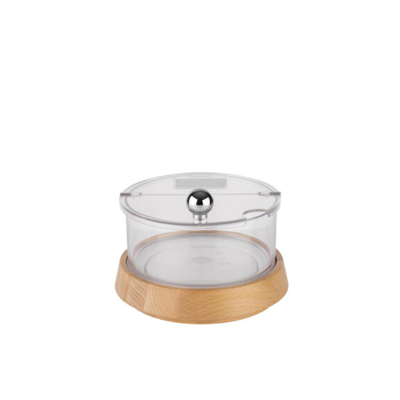 Mic bol răcoritor cu bază din lemn TOP FRESH cu insert și capac, 17.8x14 cm | APS 11812