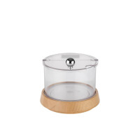 Bol răcitor jos cu bază din lemn TOP FRESH, cu inserție și capac, 14x11.5 cm | APS 11813