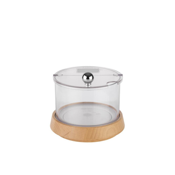 Bol răcitor jos cu bază din lemn TOP FRESH, cu inserție și capac, 14x11.5 cm | APS 11813