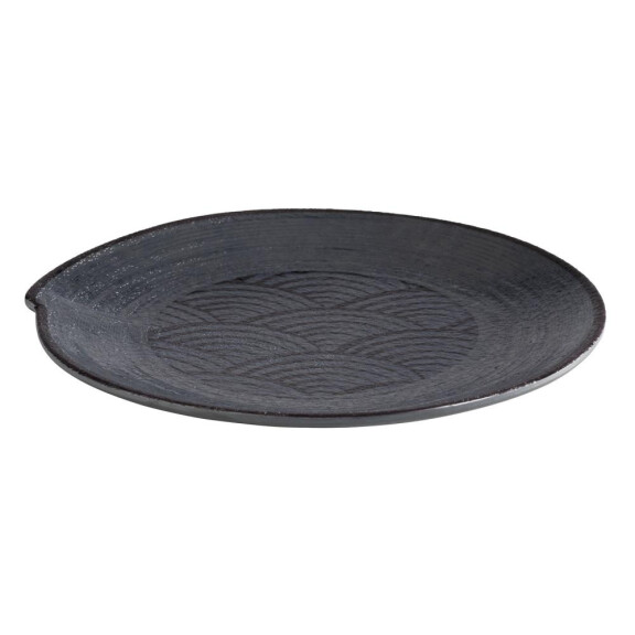 Farfurie întins DARK WAVE din melamină, negru, 22 cm | APS 84908