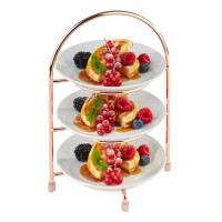 Suport de servire pentru 3 farfurii, cupru, 18.5x15.5x26 cm | APS 33211