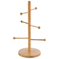 Suport bufet pentru prezentarea covrigilor sau cârnaților, din lemn, maro deschis, 27.5x27.5x50 cm | APS 79553