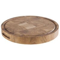 Placă de servire OKLA, rotundă, din lemn de stejar, maro, 33x4.5 cm | APS 805