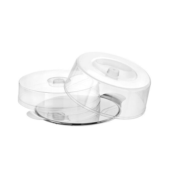 Tavă pentru prăjituri și torturi cu două capace, 30x10 cm, oțel inoxidabil, cu capac | APS 652