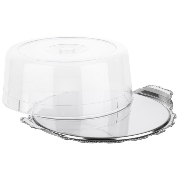 Tavă pentru prăjituri și torturi BAROCK, 32x12 cm, oțel inoxidabil, cu capac | APS 653