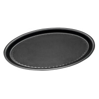 Tavă de chelner, ovală, GRIPZONE, din compozit GFK, neagră, 29x21x2 cm | APS 506