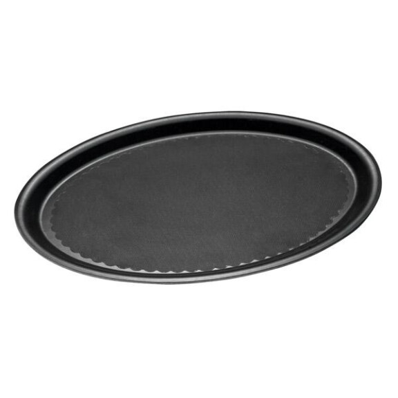Tavă de chelner, ovală, GRIPZONE, din compozit GFK, neagră, 29x21x2 cm | APS 506