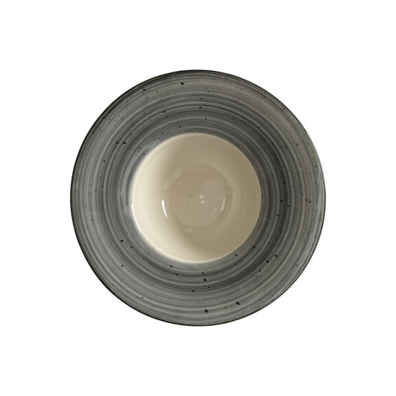 Farfurie pentru paste Still Rustic gri 23 cm | KERA CERAMIKA 14.10.RUSTIC GRI