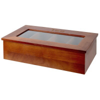 Cutie pentru ceai, lemn, maro închis, 33.5x20x9 cm | APS 11574