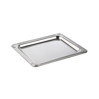 Tavă PROFI LINE, lustruită, cu margine decorativă, din oțel inoxidabil, 32.5x26.5x1.2 cm | APS 12000