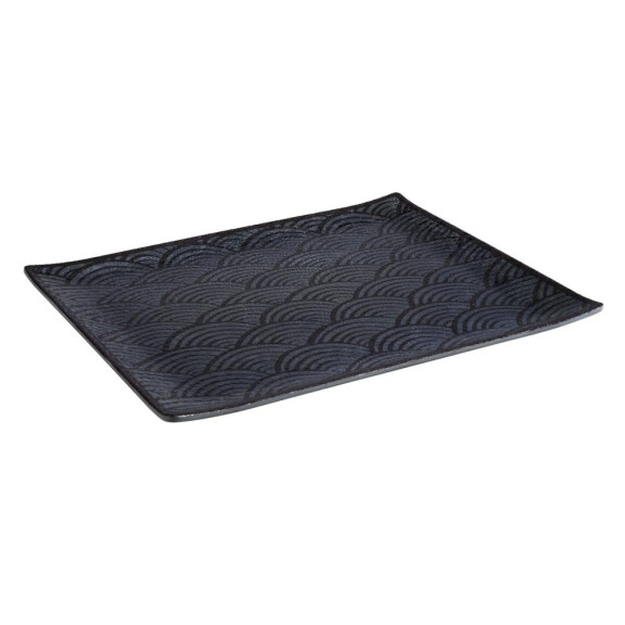 Tavă GN 1/2 DARK WAVE, din melamină, neagră, 32.5x26.5x2 cm | APS 84901