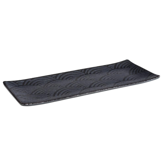 Tavă DARK WAVE, din melamină, neagră, 29x12x1.5 cm | APS 84906
