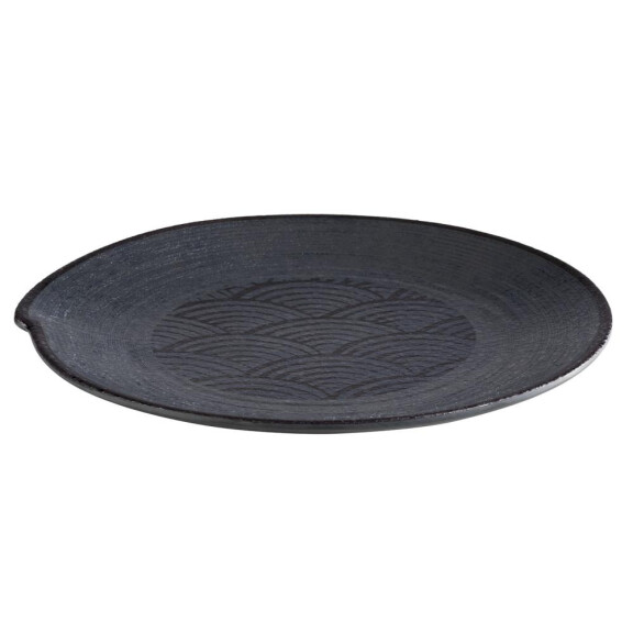 Farfurie DARK WAVE, din melamină, neagră, 27x2.5 cm | APS 84909