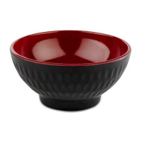 Bol ASIA PLUS, melamină, negru - roșu, 9.5x4.5 cm, 130 ml | APS 15417
