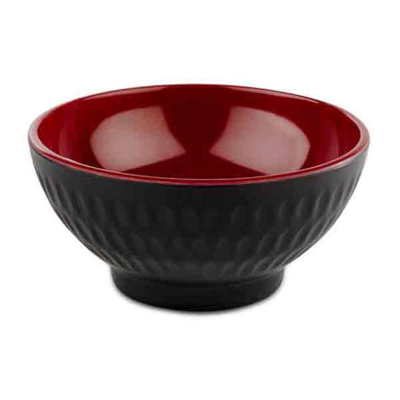 Bol ASIA PLUS, melamină, negru - roșu, 9.5x4.5 cm, 130 ml | APS 15417