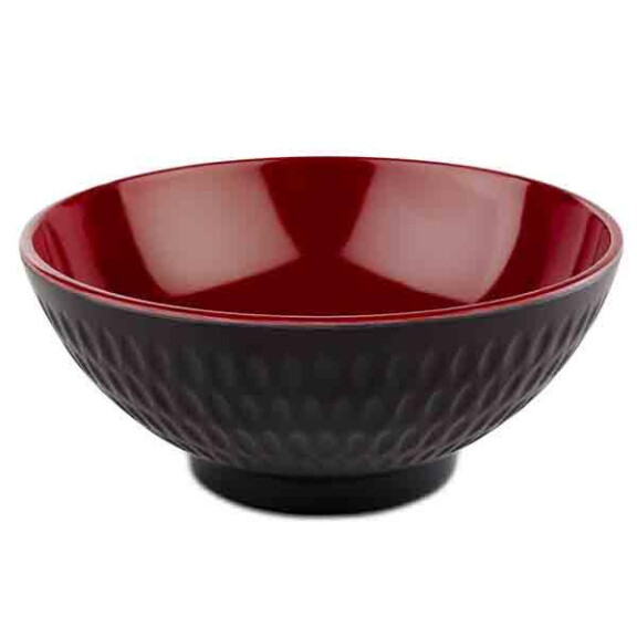 Bol ASIA PLUS, melamină, negru - roșu, 13x5.5 cm, 350 ml | APS 15418