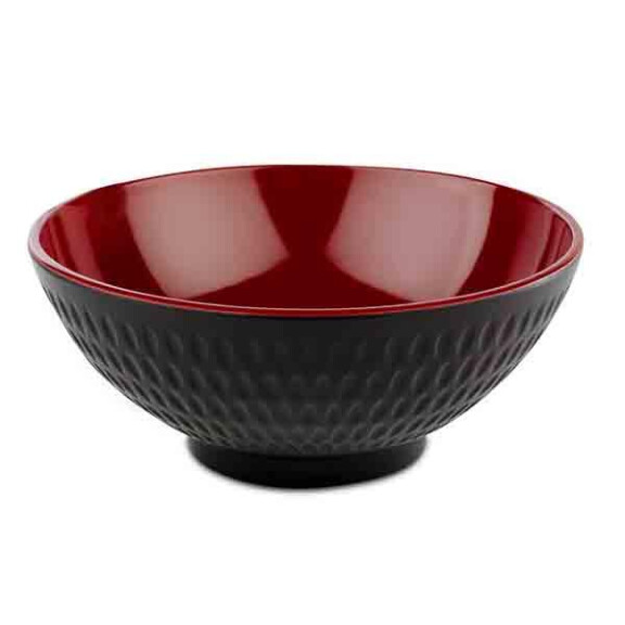 Bol ASIA PLUS, melamină, negru - roșu, 16x7 cm, 600 ml | APS 15419