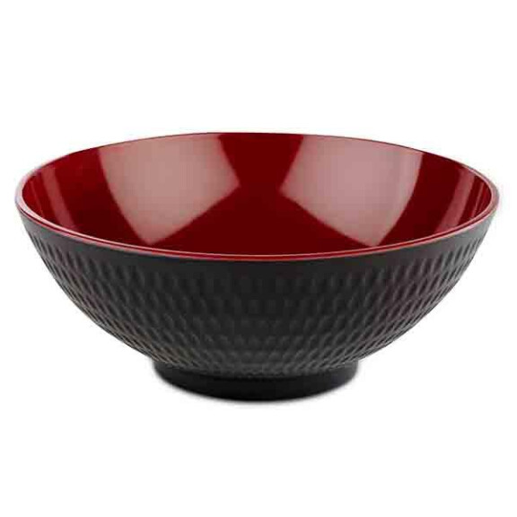 Bol ASIA PLUS, melamină, negru - roșu, 24x9.5 cm, 2.2 l | APS 15421