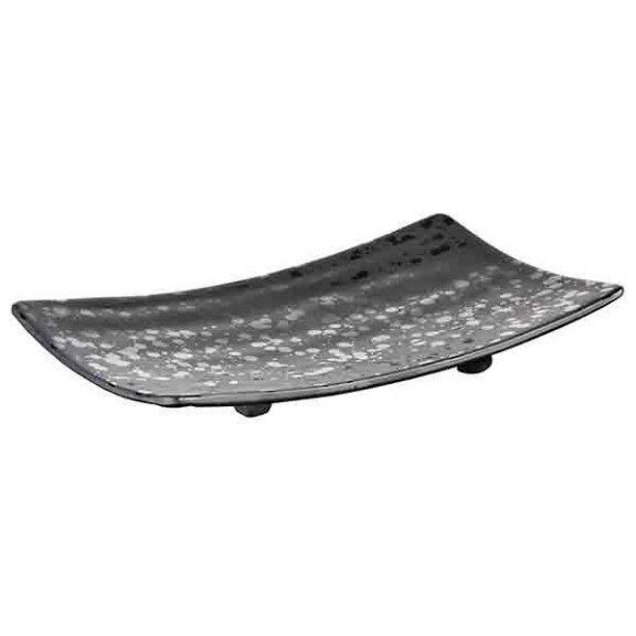 Tavă GLAMOUR, din melamină, negru-gri, 22x12x3 cm | APS 84377