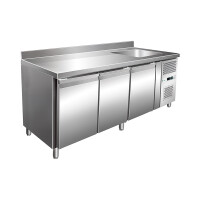 Masă frigorifică cu 3 uși GN 1/1 cu chiuvetă Forcar, 580 l, din oțel inoxidabil | FIMAR G-GNS3200TN