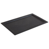 Tavă cu margine GN 1/1 SLATE, melamină, neagră, 53x32.5x1.5 cm | APS 83981