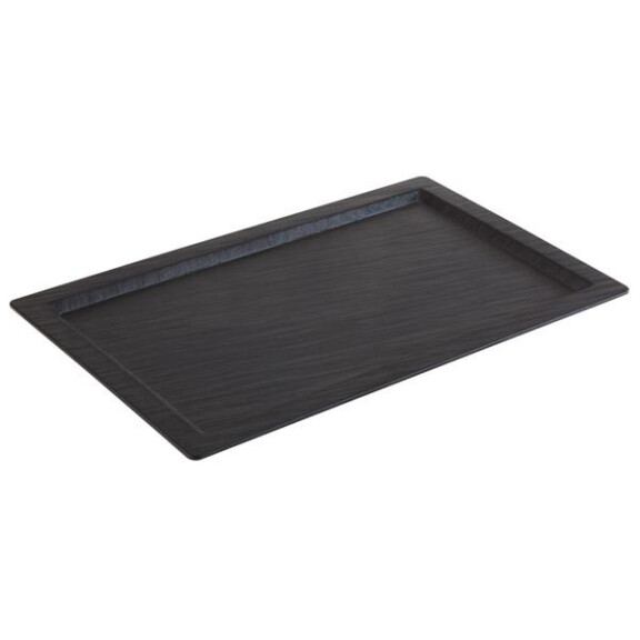 Tavă cu margine GN 1/1 SLATE, melamină, neagră, 53x32.5x1.5 cm | APS 83981