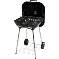 Grătar pe cărbune cu bază pe roți, cu capac, grătar 40x45 cm | LUND 99580