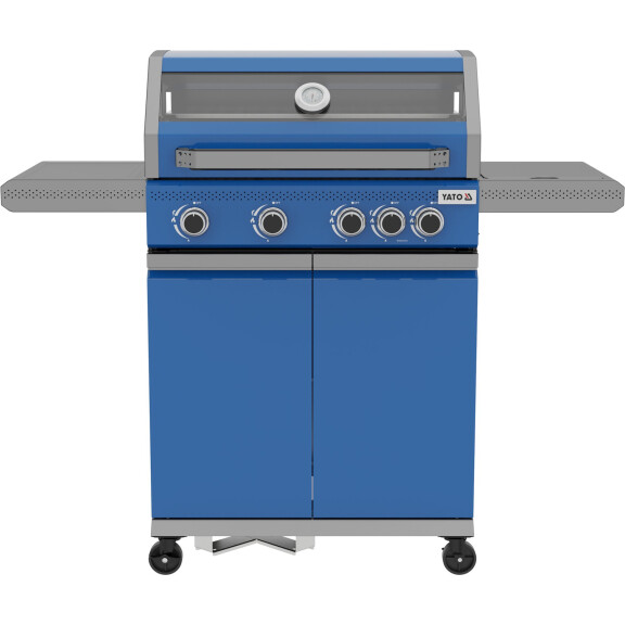 Grătar pe gaz ITAMI 4+1, 14,2 KW, albastru | YATO YG-20033