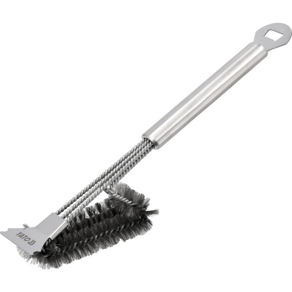 Perie de sârmă din oțel cu racletă pentru curățarea grătarului | YATO YG-20107