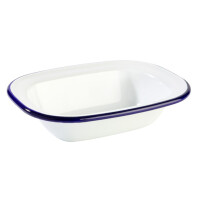 Bol ENAMELWARE, emailat, alb cu finisaj albastru, 16x12x3.5 cm, 350 ml | APS 40667