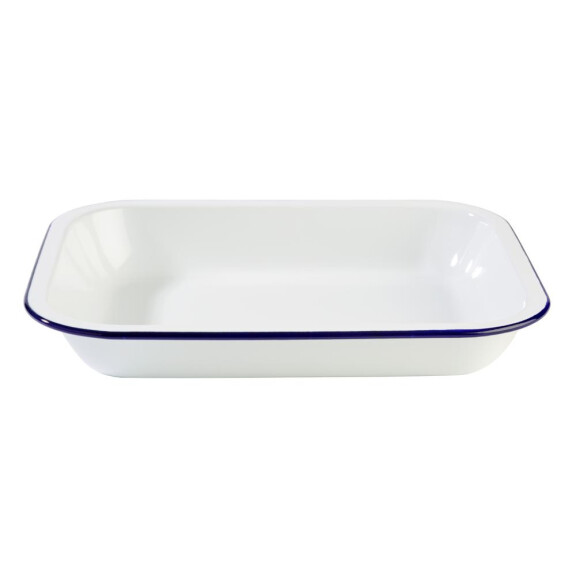 Bol ENAMELWARE, emailat, alb cu finisaj albastru, 28x23x4.5 cm, 1.9 l | APS 40669