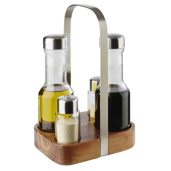 Set pentru condimente, 4 piese, WOOD, 15.5x12x24.5 cm | APS 40437