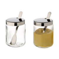 Borcan pentru depozitare, cu linguriță și capac cu filet, set 2 bucăți, 4.8x6.3, 70 ml | APS 40415
