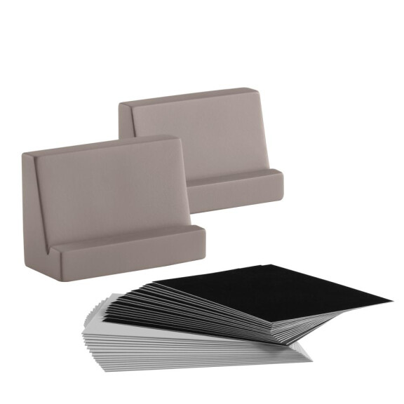 Suport pentru carduri, set - 2 suporturi și 30 de carduri pentru descriere, 8x3.5x6 cm | APS 71495