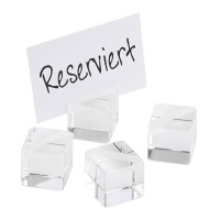 Suport pentru carduri WÜRFEL, set 4 suporturi, 20 carduri pentru descriere, 3x3x3 cm | APS 78