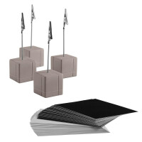 Suport pentru carduri, set - 4 suporturi și 30 de carduri pentru descriere, 3x3x12 cm | APS 71494