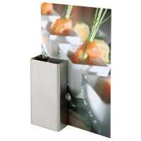 Suport pentru carduri, 2 bucăți, oțel inoxidabil, 8.5x4.5x4.5 cm | APS 21