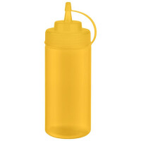Dozator pentru sosuri reci cu capac, galben, transparent, set de 6 bucăți, 490 ml | APS 93254