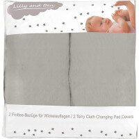 LILLY AND BEN 2x housse de table à langer en tissu éponge 75-95x65-85 L