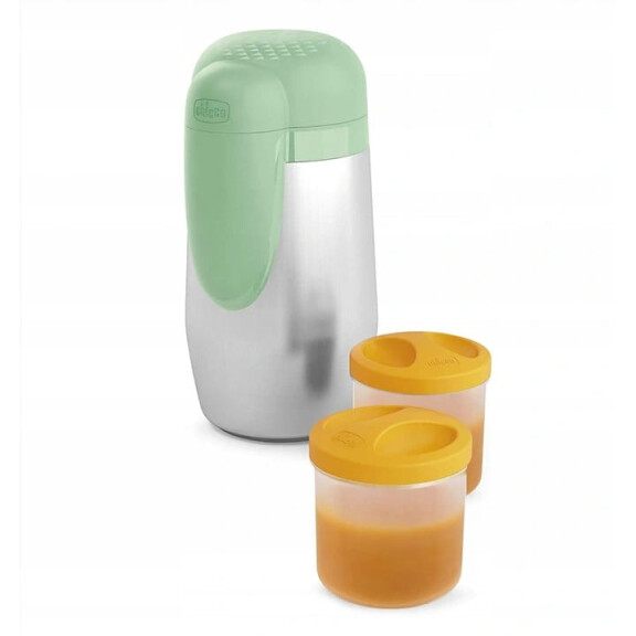 Thermos en acier CHICCO + 2 récipients 5h