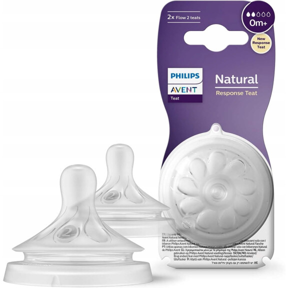 PHILIPS AVENT Tétines naturelles pour biberons 0msc+ x2