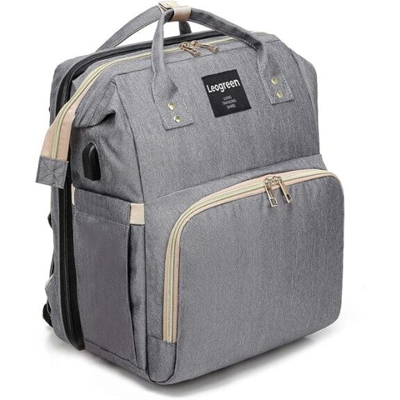 LEOGREEN sac à dos pour couches et accessoires + table à langer