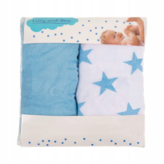 LILLY AND BEN 2x housse de table à langer en tissu éponge